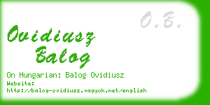 ovidiusz balog business card